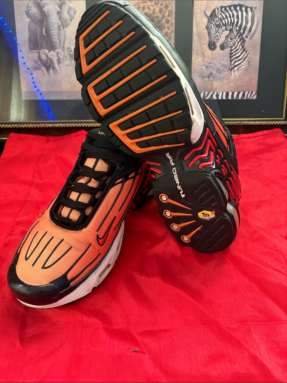 Nike Men’s Tuned Air Running Sneakers - Orange/Black - Picture 4 of 7